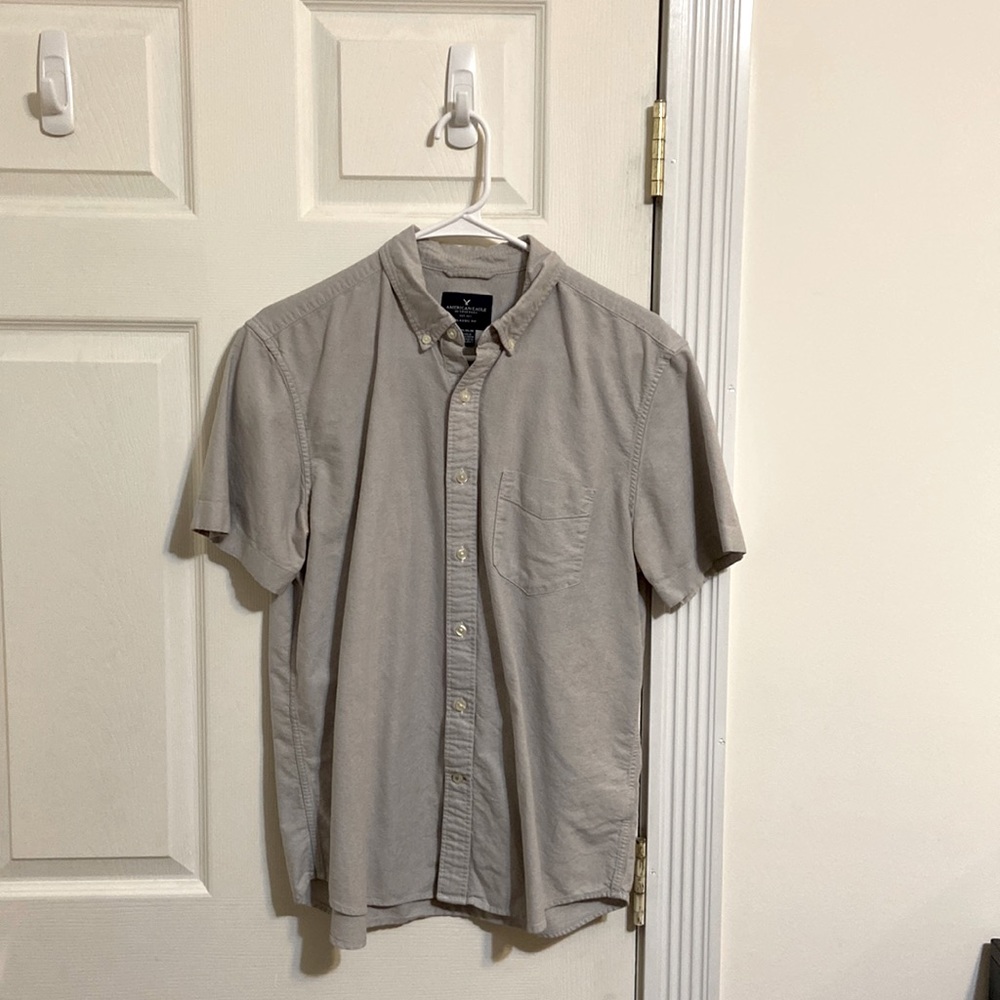 Grey Short Sleeve Button Down
